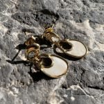Σκουλαρίκια κρεμαστά κοράλλι χρυσό
