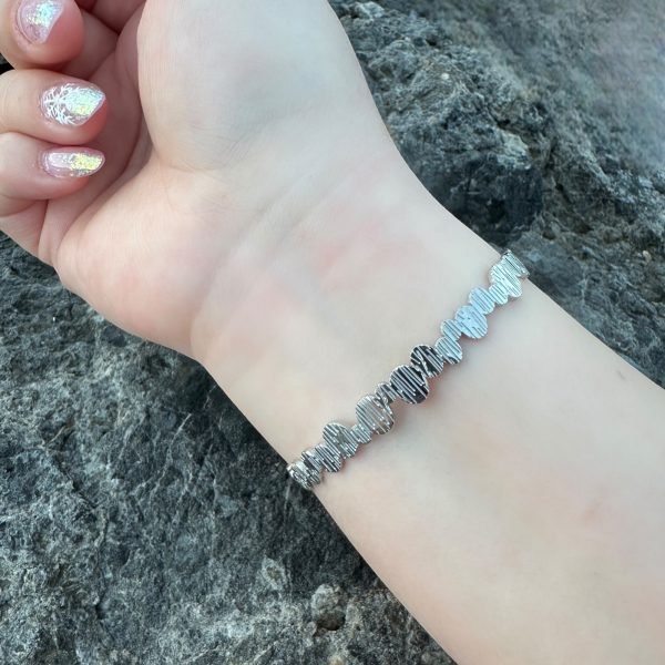 Βραχιόλι χειροπέδα στέμμα ασημί