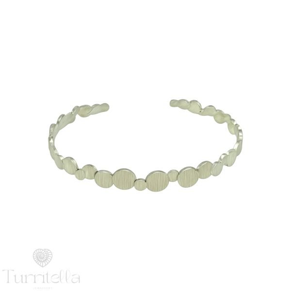 Βραχιόλι χειροπέδα στέμμα ασημί