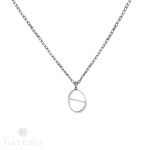 Κολιέ με μονόγραμμα Θ ασημί