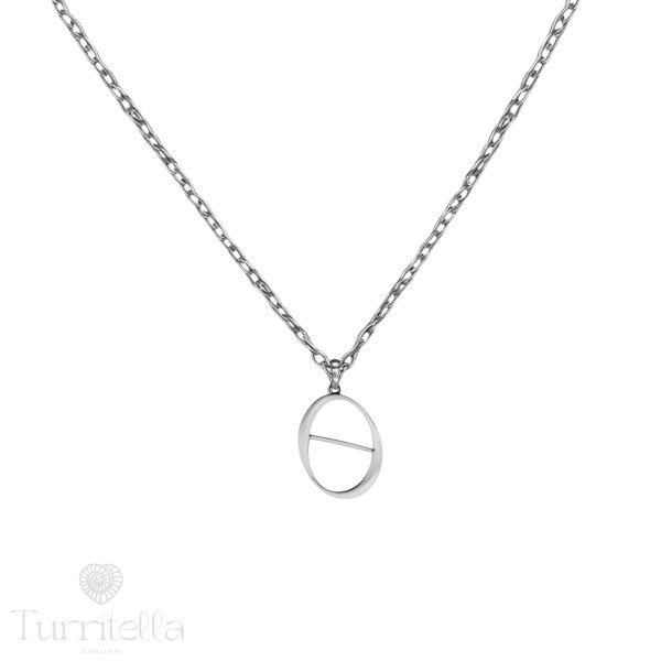 Κολιέ με μονόγραμμα Θ ασημί