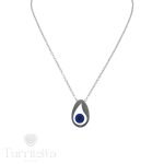 Κολιέ σταγόνα με ματάκι ασημί