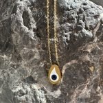 Κολιέ σταγόνα με ματάκι χρυσό